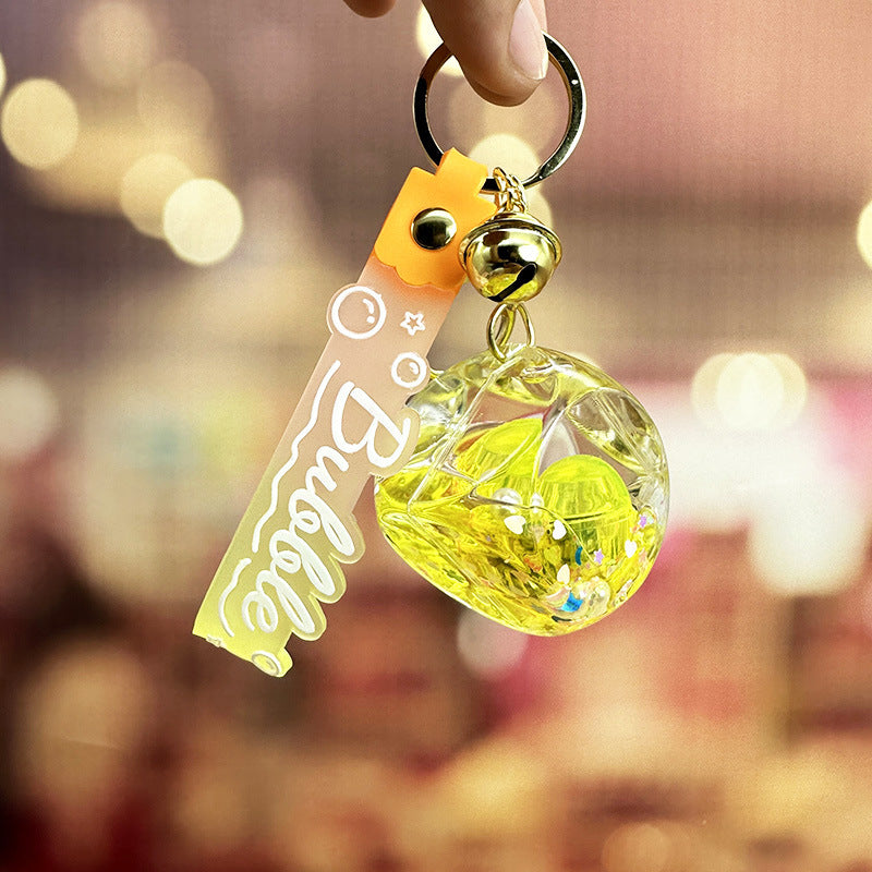 Wholesale Acrylic Oil in Night Light Flashing Square Drifting Bottles Keychain
